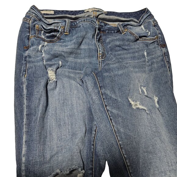 Torrid Boyfriend Jeans Womens Size 12 Mid Rise Medium Wash Ripped Denim Pants - Picture 5 of 8